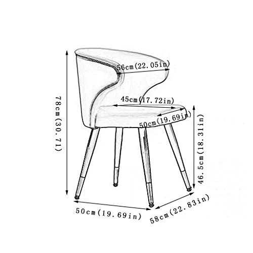 Chaise Design Scandinave,Métal Accueil Dossier Restaurant Simple Négocier Fauteuil En Tissu Velours Rétro (Color : Green)