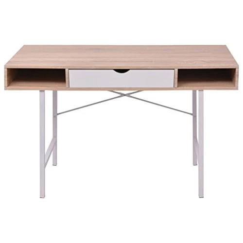 Daonanba Tableau d'étude Pratique Poste de Travail Informatique avec 1 tiroir chêne et Blanc