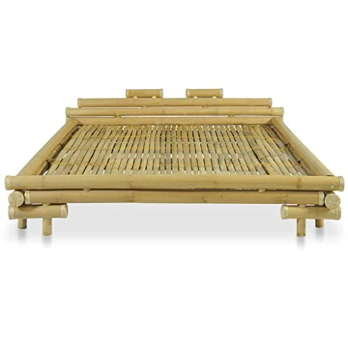 vidaXL Lit en Bambou 160x200 cm Naturel Chambre à Coucher Cadre Lit Double