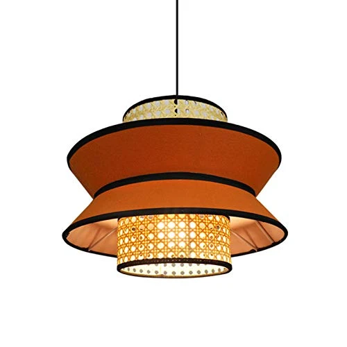 DSFHKUYB Pendant Light Creative Rotin Lustres Tissé Peut Être Installé dans La Chambre Salon Salle À Manger,Orange