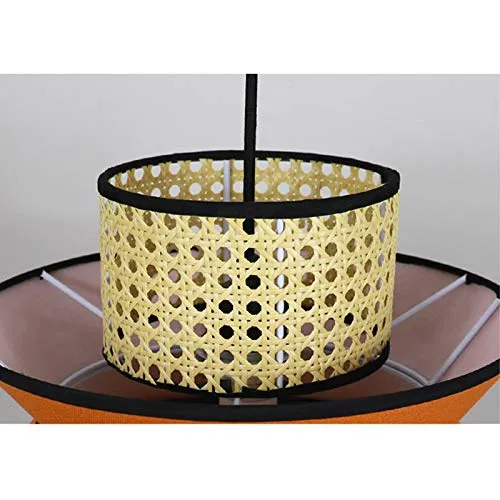 DSFHKUYB Pendant Light Creative Rotin Lustres Tissé Peut Être Installé dans La Chambre Salon Salle À Manger,Orange