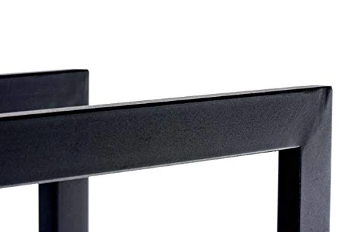 CLP Étagère Porte Bois De Cheminée KERI V3 I Porte-Bûches Moderne en Métal Noir Mat 25 x 60 x 100 cm
