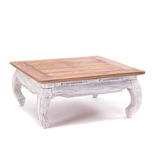 DESIGN DELIGHTS East 80" Table basse en acajou massif 80 x 80 x 35 cm