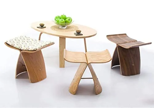Tabouret Papillon Changement Chaussures Tabouret Tabouret En Bois Petit Banc Chaise Salon Décoratif Tabouret 44 X 31 X 40 Cm,A