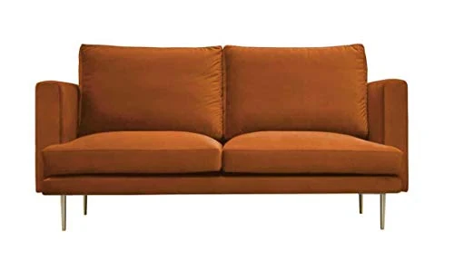 Canapé contemporain 2 places en velours (Orange)