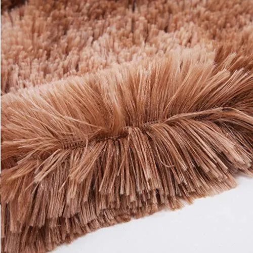 KHDJ Couverture Fausse Fourrure Douce Chaude pour Hiver Plaid Polaire Réversible Couvre-Lit à Poils Longs en Polyester pour Lit Canapé Sofa Entretien Facile,Marron,130 * 160cm
