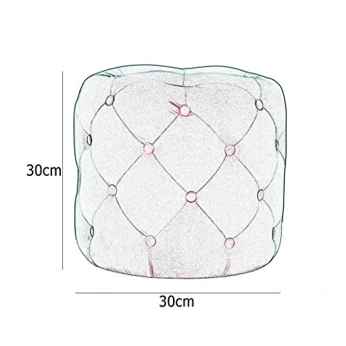 LHQ-puffs Tabouret avec Repose-Pieds rembourré et capitonné, Pouf Rond Confort en Velours, décoration de Meubles