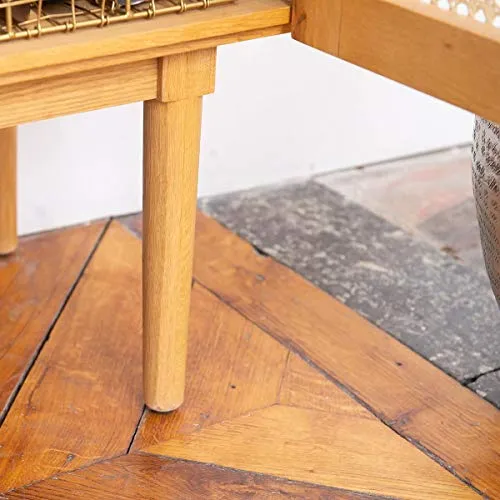 DECOCLICO Buffet plaqué chêne cannage rotin
