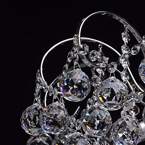 MW-Light 232017506 Lustre Magnifique Design Baroque en Métal couleur Chrome Brillant décoré de Pampilles Boules en Cristal pour Salon Salle de Séjour Chambre 6x60W E14
