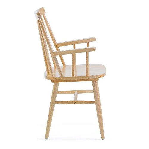 Kave Home - Chaise de Salle à Manger Tressia Natural avec accoudoirs en Bois Massif de Caoutchouc