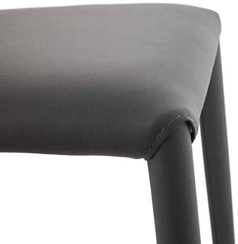 PEGANE Tabouret de Bar en Similicuir Gris - 49 x 53 x 115 cm - Usage Professionnel
