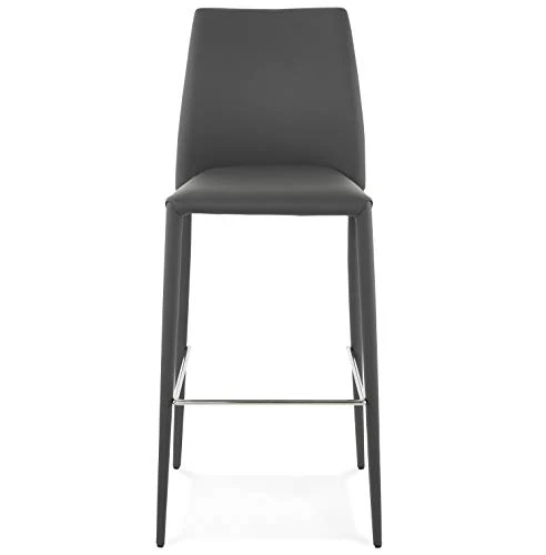 PEGANE Tabouret de Bar en Similicuir Gris - 49 x 53 x 115 cm - Usage Professionnel