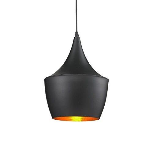Unimall Suspension Noir E27 Métal Retro Luminaire Lampe Plafonnier Lumière éclairage de Plafond Aluminium en Forme de l'instrument