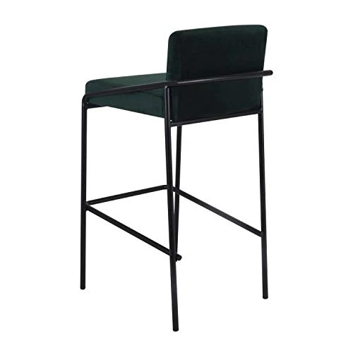 Damiware Lev Tabouret de Bar de qualité supérieure avec Housse en Velours ((Velours Vert Foncé, 75 cm)