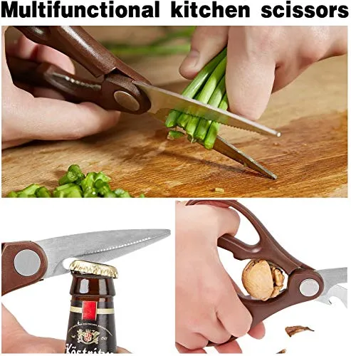 Emojoy Couteau de Cuisines, Set Couteaux Acier Inoxydable Allemand 7 Pieces, Bloc de Couteaux avec Couteau de Chef, Bloc en Bois, Lot de Couteaux Cuisine Professionnelle