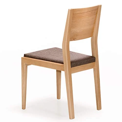 Marque Amazon - Alkove - Hayes - Set de 2 chaises en bois massif avec siège tapissé, Chêne sauvage