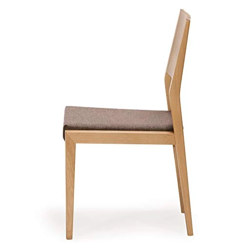 Marque Amazon - Alkove - Hayes - Set de 2 chaises en bois massif avec siège tapissé, Chêne sauvage