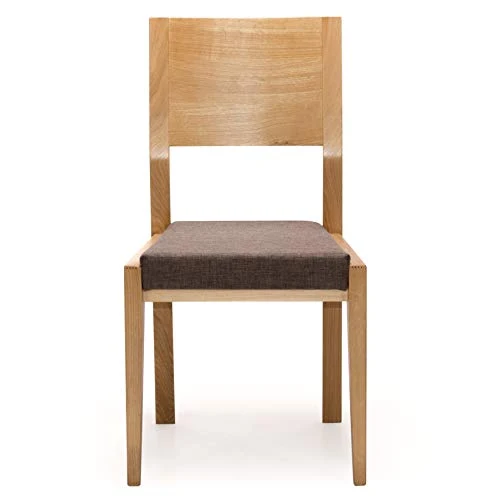 Marque Amazon - Alkove - Hayes - Set de 2 chaises en bois massif avec siège tapissé, Chêne sauvage