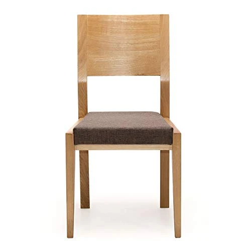 Marque Amazon - Alkove - Hayes - Set de 2 chaises en bois massif avec siège tapissé, Chêne sauvage