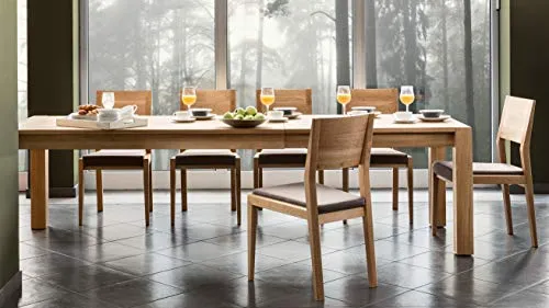 Marque Amazon - Alkove - Hayes - Set de 2 chaises en bois massif avec siège tapissé, Chêne sauvage