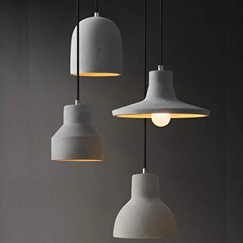 Lustre en ciment vintage, abat-jour en béton moderne industriel avec abat-jour gris antique simple ombre industrielle lustre restaurant restaurant restaurant lustre (Style : C)