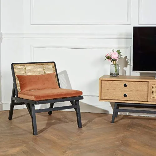 Robin des bois - Fauteuil en cannage, LALALA, chêne laqué Noir