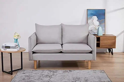Marque Amazon - Movian Keitele- Canapé 2 places, 130 x 82 x 84 cm, Gris clair
