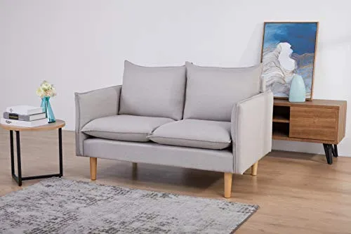 Marque Amazon - Movian Keitele- Canapé 2 places, 130 x 82 x 84 cm, Gris clair