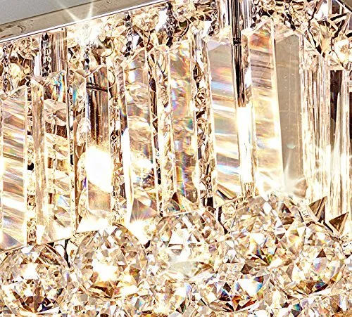 Saint Mossi Moderne Design K9 Cristal Gouttelette Lustre Éclairage LED Plafonnier Plafond Luminaire Suspension Luminaire pour Salle à Manger Salle De Bains Chambre Salon 9 * G9 40 x 40 x 18 c