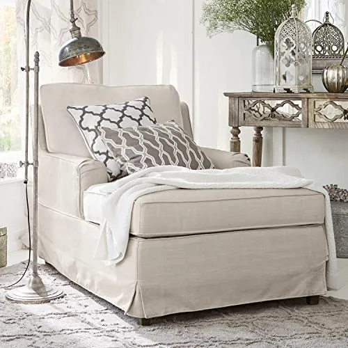 Loberon Méridienne Myersville - pin, Lin - H/L/P env. 80/88 / 145 cm - crème - crème