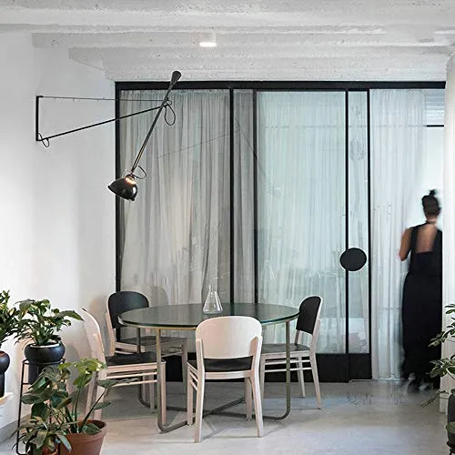 RUZMY E27 RéTro Bras Long Applique, Prise Avec Interrupteur, Ajustable Bras Oscillant Chevet Applique Murale Fer Restaurant Eclairage Bras Long Pole Lampe Murale Chambre Lampe De Lecture