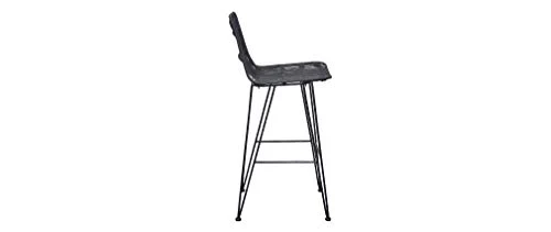 Miliboo Tabourets de Bar en rotin Noir (Lot de 2) Malacca