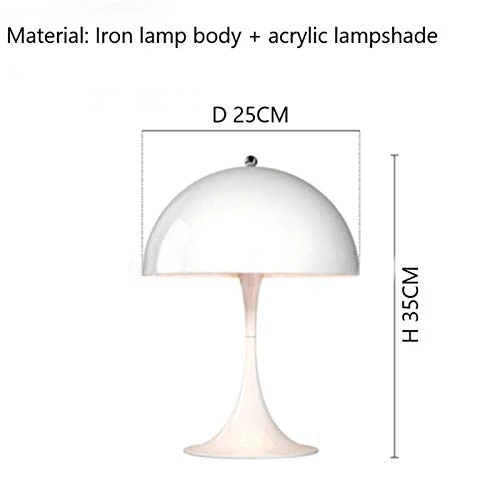 wysjlxcy Lampe de Table Moderne et créative aux Champignons Lampes de Table Blanc Lampe de Table Luminaire Salon Panthella Table Lumineuse (Lampshade Color : White)