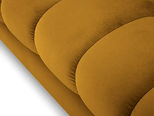 Cosmopolitan Design Canapé Velours, Bali, 3 Places, Jaune, 177x92x78