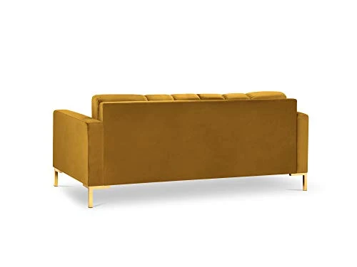 Cosmopolitan Design Canapé Velours, Bali, 3 Places, Jaune, 177x92x78