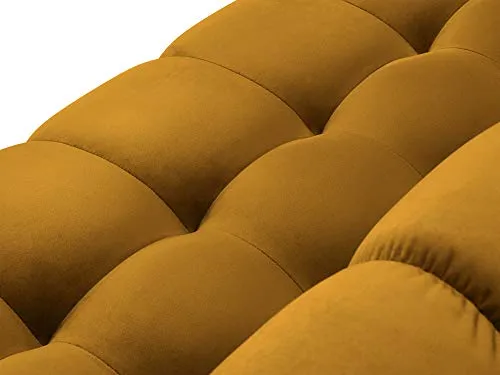 Cosmopolitan Design Canapé Velours, Bali, 3 Places, Jaune, 177x92x78