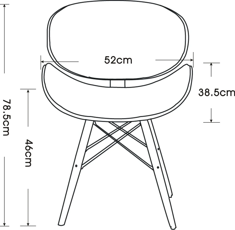 folk Style rétro DSW Simili Cuir Eiffel à Manger Chaise de Bureau en Bois Finitions Noyer (Noir Faux Cuir)