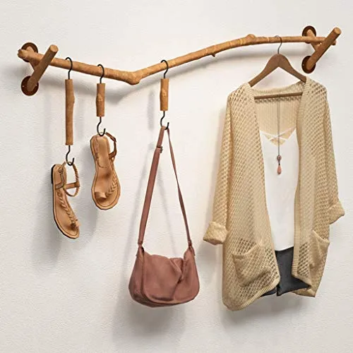 Porte manteau Porte-manteau mural rétro, Cintre de branche d'arbre en bois, Tringle à vêtements suspendue de décoration murale, Présentoir de vêtements pour magasin de vêtements/maison