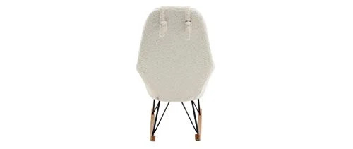 Rocking Chair scandinave Tissu Blanc Effet Laine bouclée Jhene - Miliboo & Stéphane Plaza