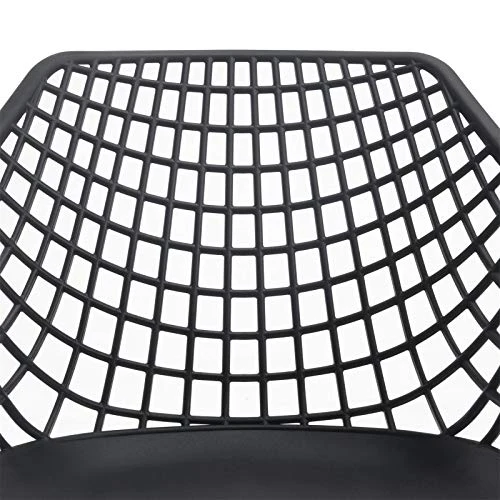 IDIMEX Lot de 4 chaises Alicante pour Salle à Manger ou Cuisine au Design Retro avec accoudoirs, Coque en Plastique Noir et 4 Pieds croisé en métal laqué Noir