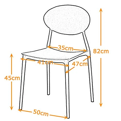 JYMTOM Lot de 2 Chaises en Plastique de Salle à Manger ou de Jardin ou de Plage aux Styles Simple et Moderne (jaune)
