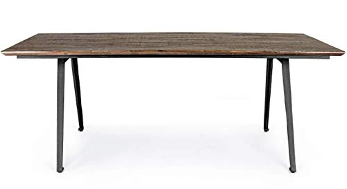 PEGANE Table à Manger/Table Repas en Bois recyclé Coloris Marron - L.200 x P.90 x H.76 cm