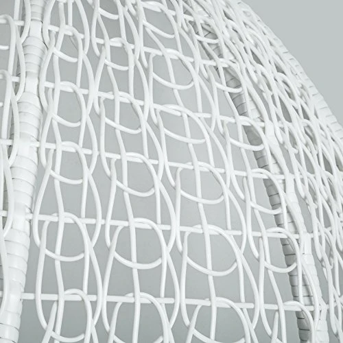 TecTake Chaise hamac avec Support en Résine Tressée Fauteuil Suspendu de Jardin Balancelle Transat - diverses Couleurs au Choix - (Blanc | No. 401775)