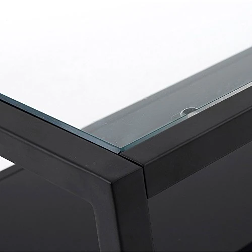 LF - Table basse Grennhill carré 80 x 80 cm métal et verre