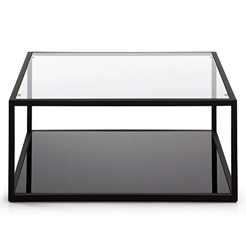 LF - Table basse Grennhill carré 80 x 80 cm métal et verre