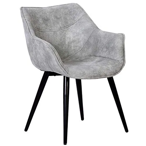 WOLTU 1 X Chaise de Salle à Manger rembourrée en Tissu Scientifique Pieds en métal,Chaise pour Chambre Chaise de Salle de réception,Gris Clair BH99hgr-1