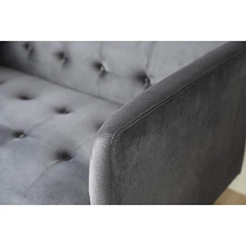 JFB L'Edvard Canapé 2 Places Gris foncé en Velours