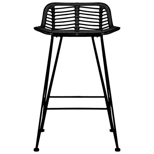 vidaXL 2X Chaises de Bar Tabourets de Bar Siège de Bistrot Chaise de Comptoir Tabouret de Bistrot Tabouret de Comptoir Fauteuil de Bar Noir Résine Tressée