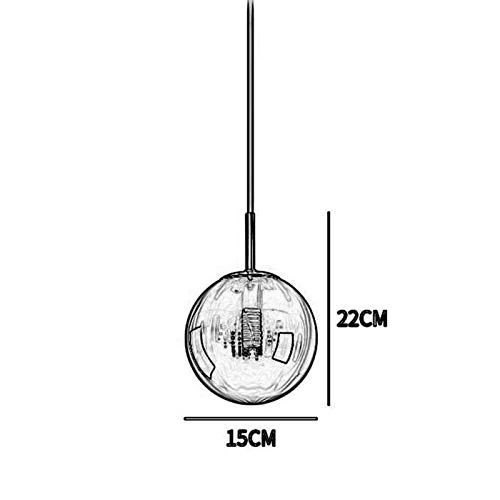 LFsem Plafonnier Simple Tête Coloré Ø15cm Globe En Verre Suspension E27 Loft Chambre Restaurant Suspension Lustre Simple Moderne (Vert Foncé)