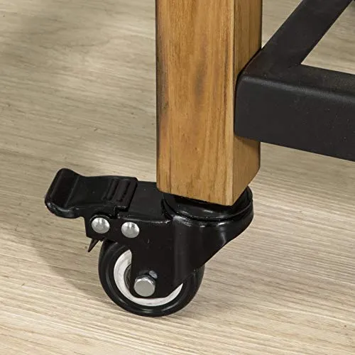 SoBuy® FKW57-N Table Console Chariot de Service Desserte à roulettes Commode Roulant pour Cuisine et Salon 2 tiroirs et 2 étagère